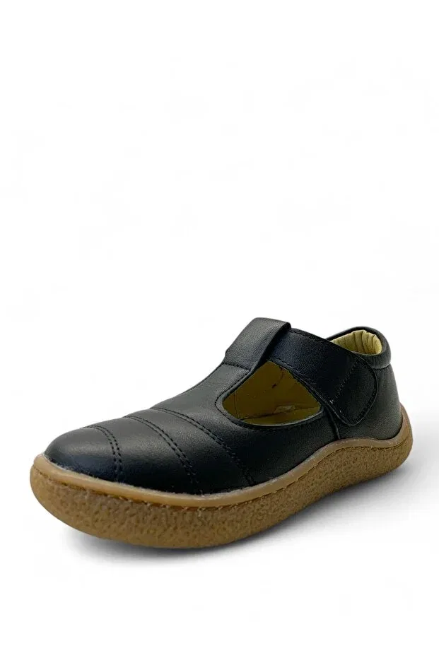 Детские балетки для девочек кожаные 512 orthopedic Tuğba Ortopedi, Black — фото 3