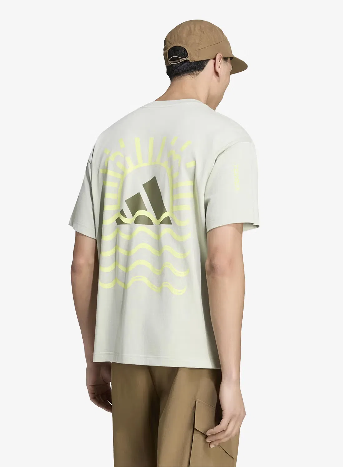 Футболка с принтом Elements Adidas, хаки — фото 2