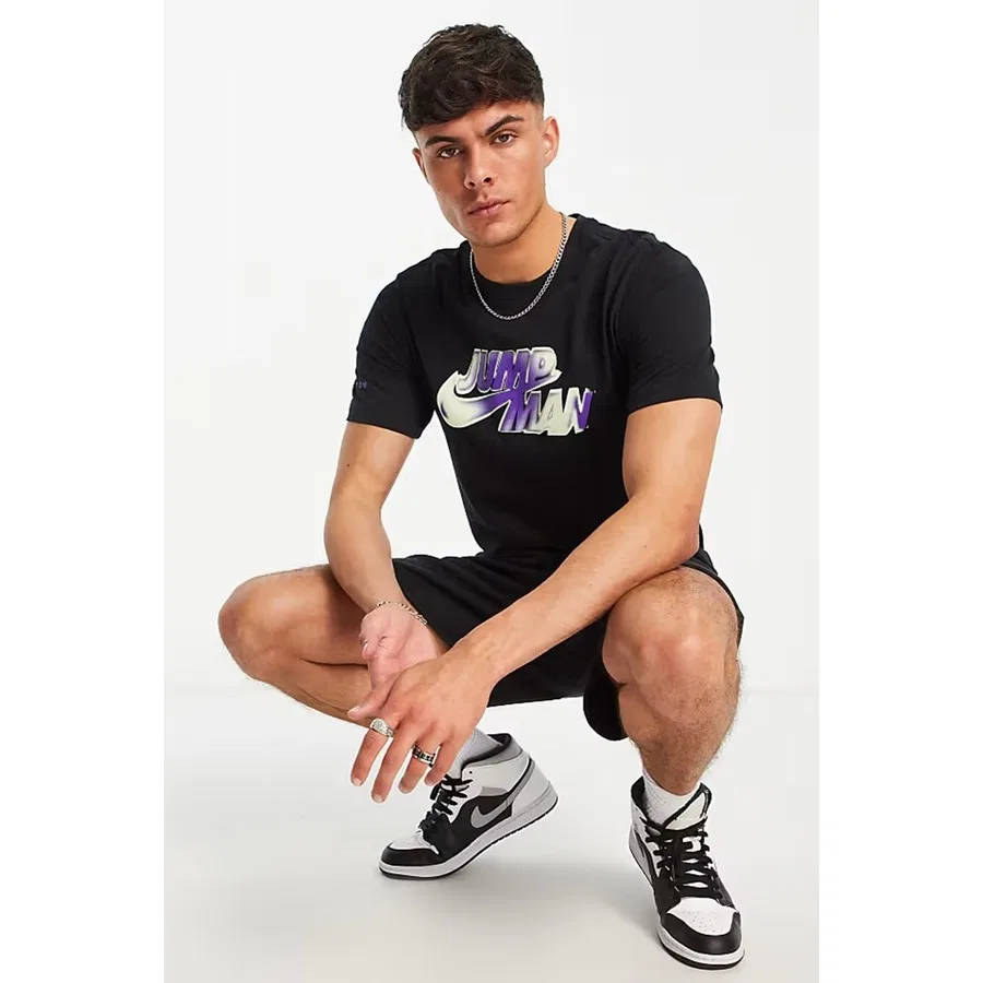 Футболка с графическим принтом Jumpman Nike, Черный — фото 4