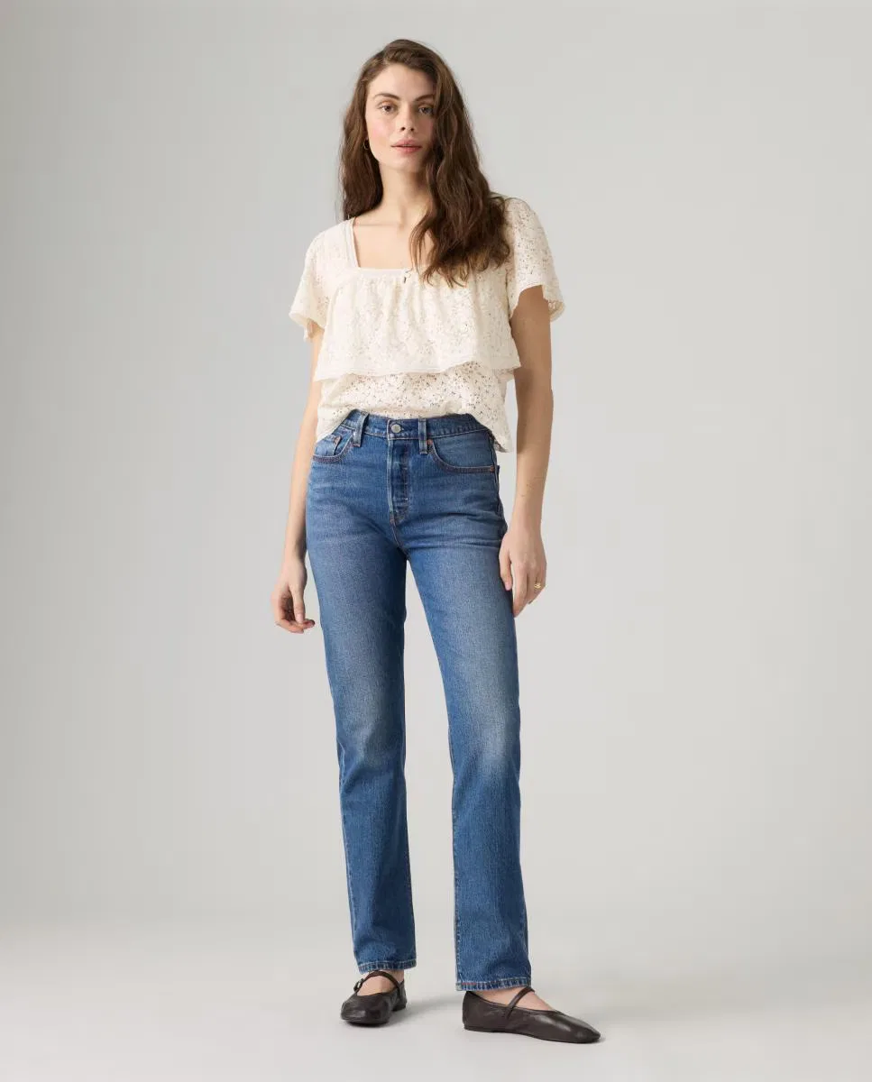 Женское прямые джинсы, Vaquero Recto 501 Jeans For Women, Levi's, синий