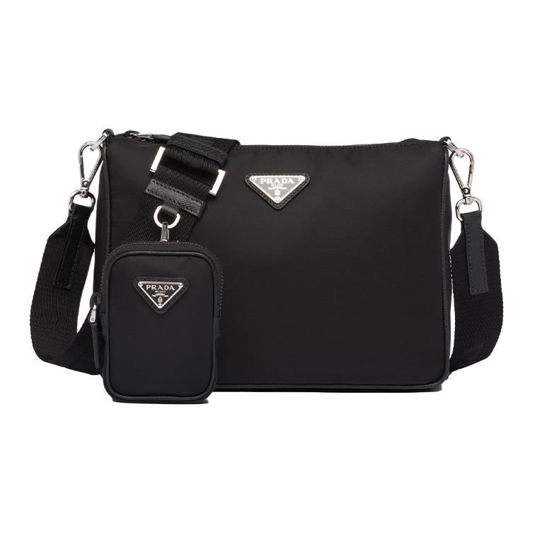 

PRADA Сумка-портфель Saffiano Nylon Messenger Bag через плечо мужская черная