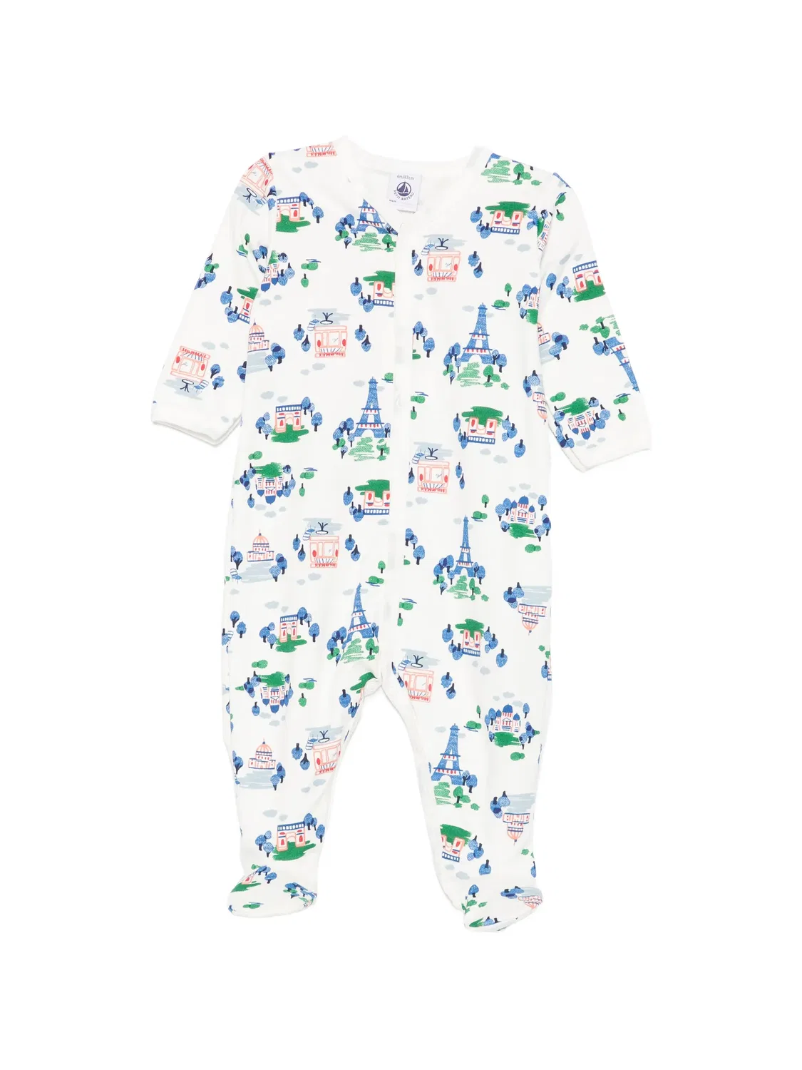 Пижамный комплект с графичным принтом Petit Bateau, белый
