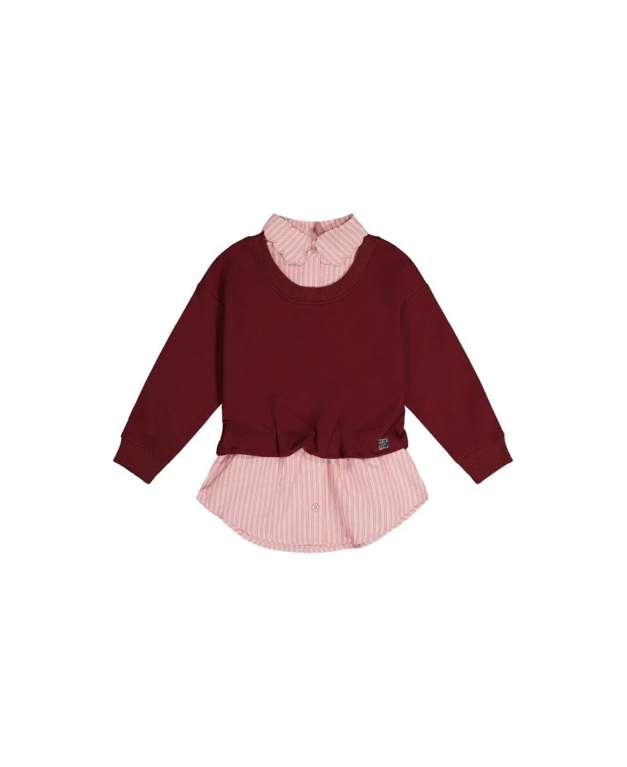 Свитшот с имитацией двух слоев Varsity League Deux par Deux, Reddish-Brown
