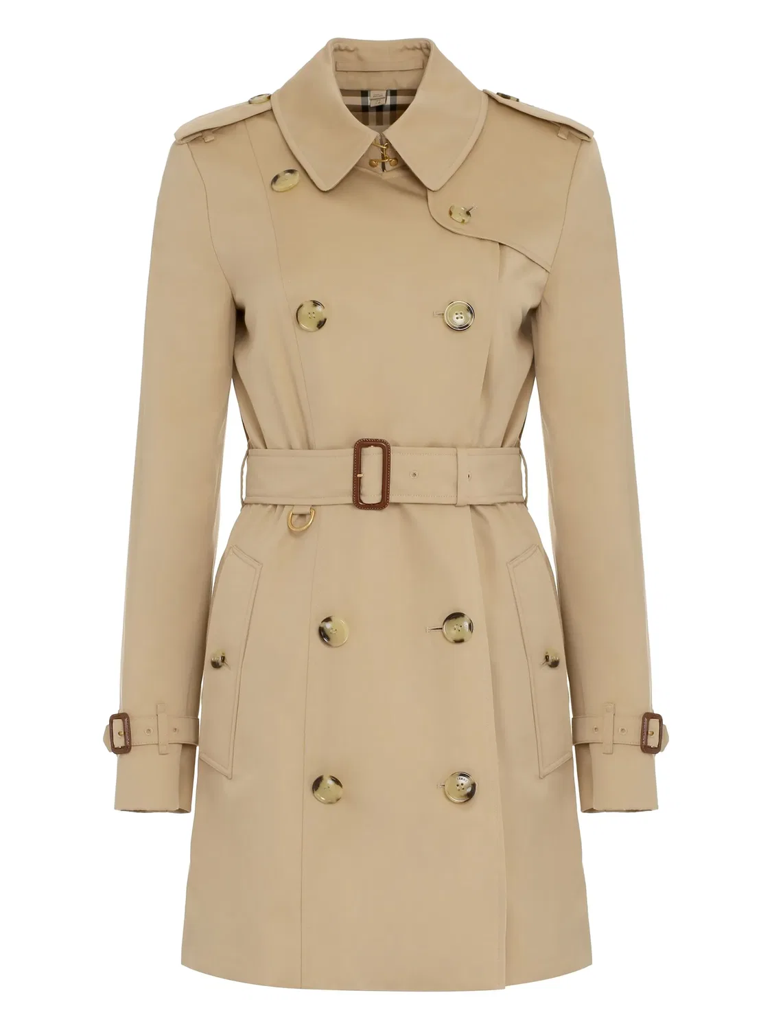 Burberry Двубортное тренч-пальто в архивном бежевом цвете