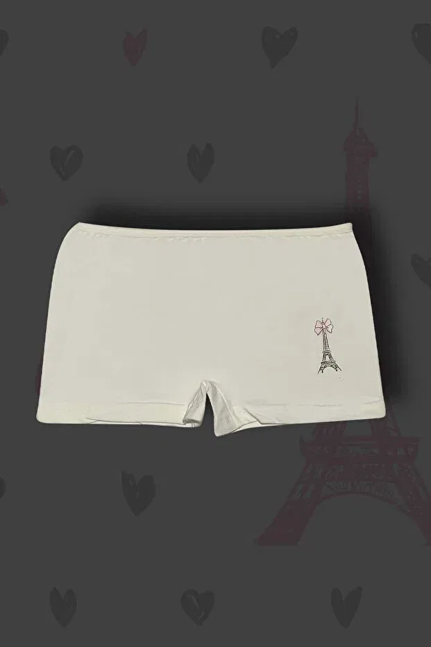 Детский комплект трусов для девочек хлопковый с принтом Gri Mor Tekstil, White/Black/Ecru — фото 2