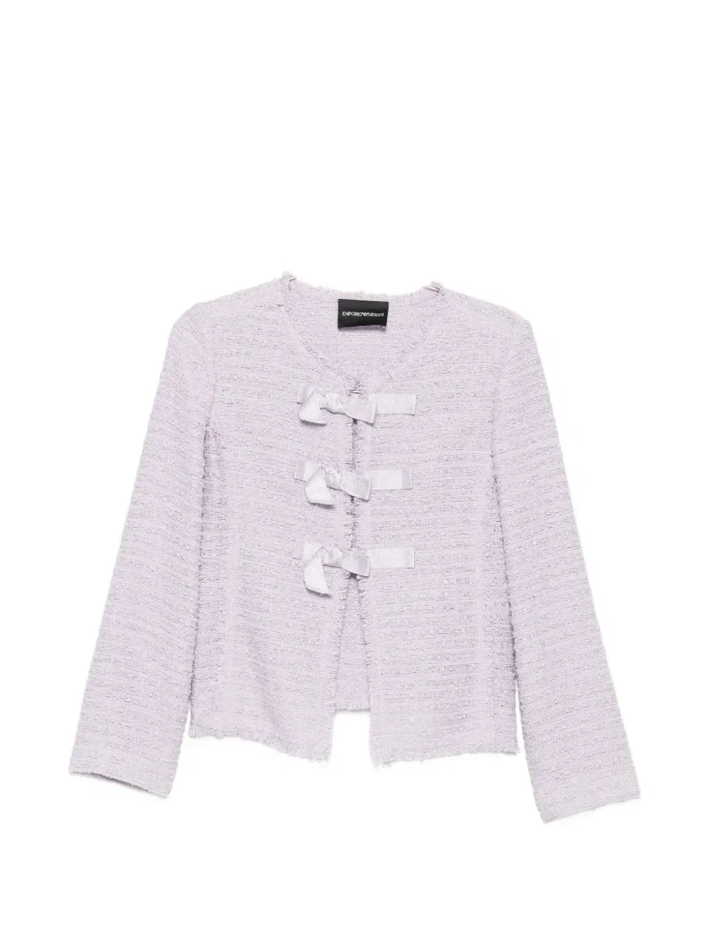 Куртка букле с бантом Emporio Armani, фиолетовый