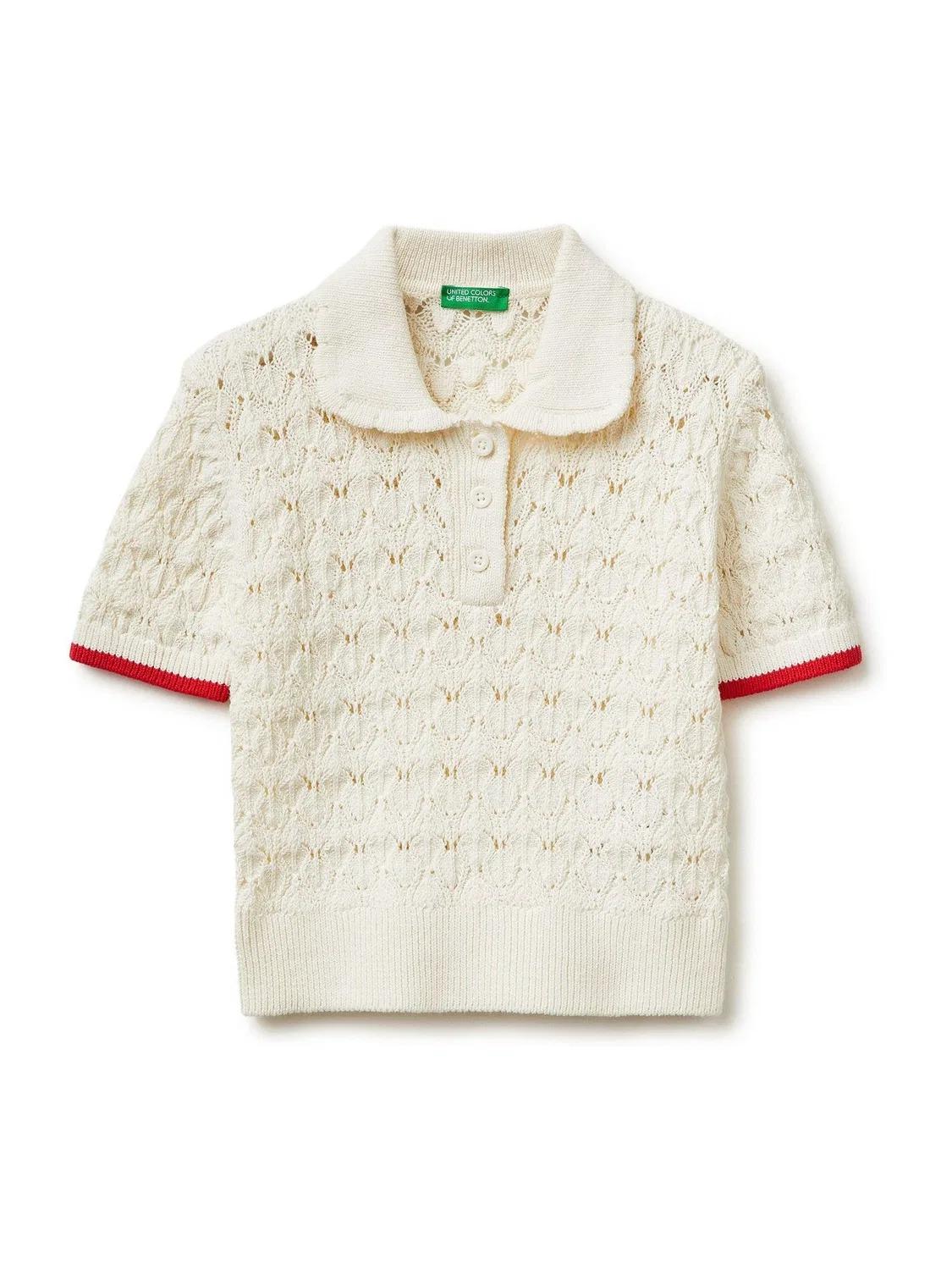 Поло трикотажное Benetton, белый
