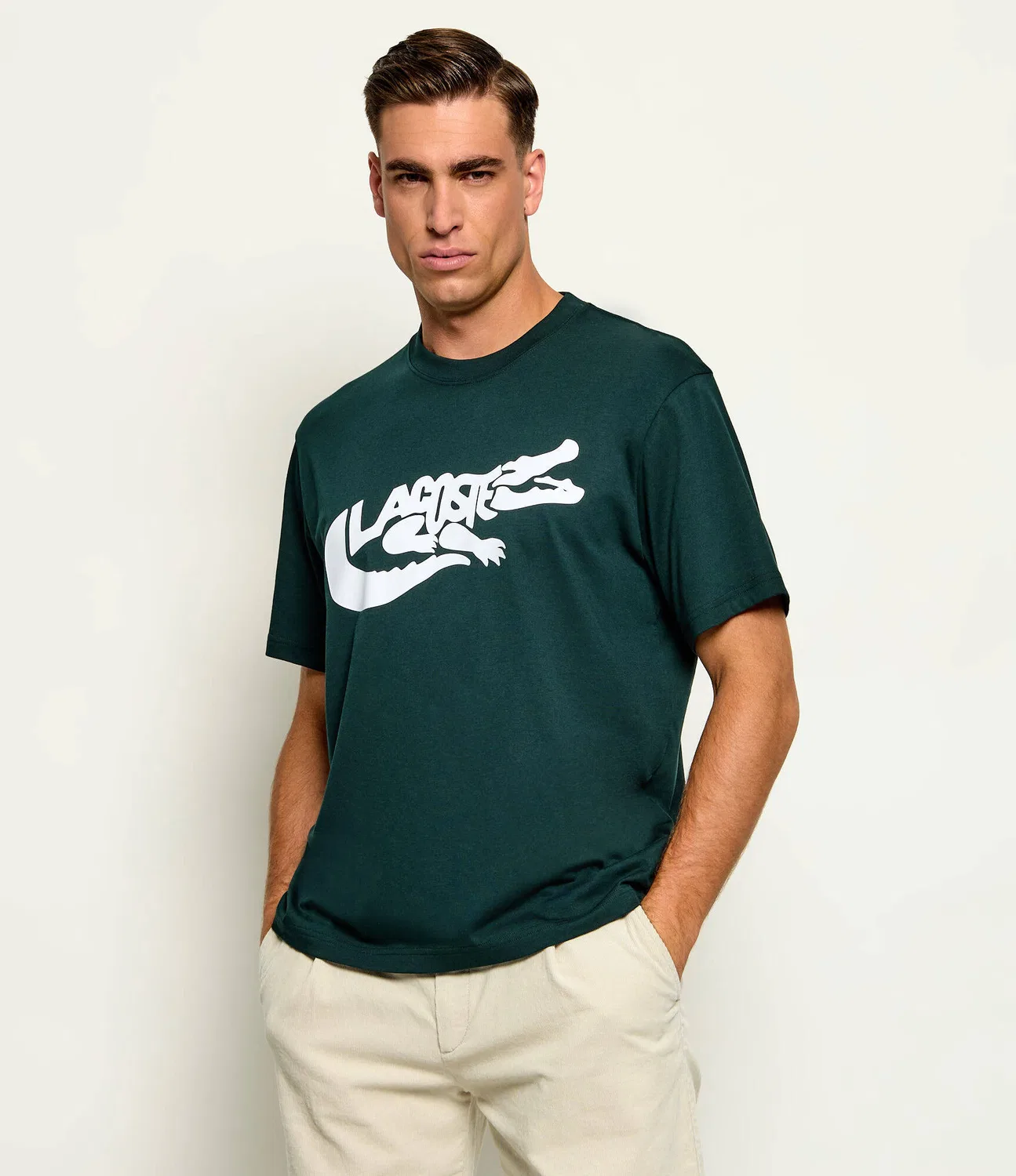 Футболка с круглым вырезом Lacoste, Verde Bottiglia
