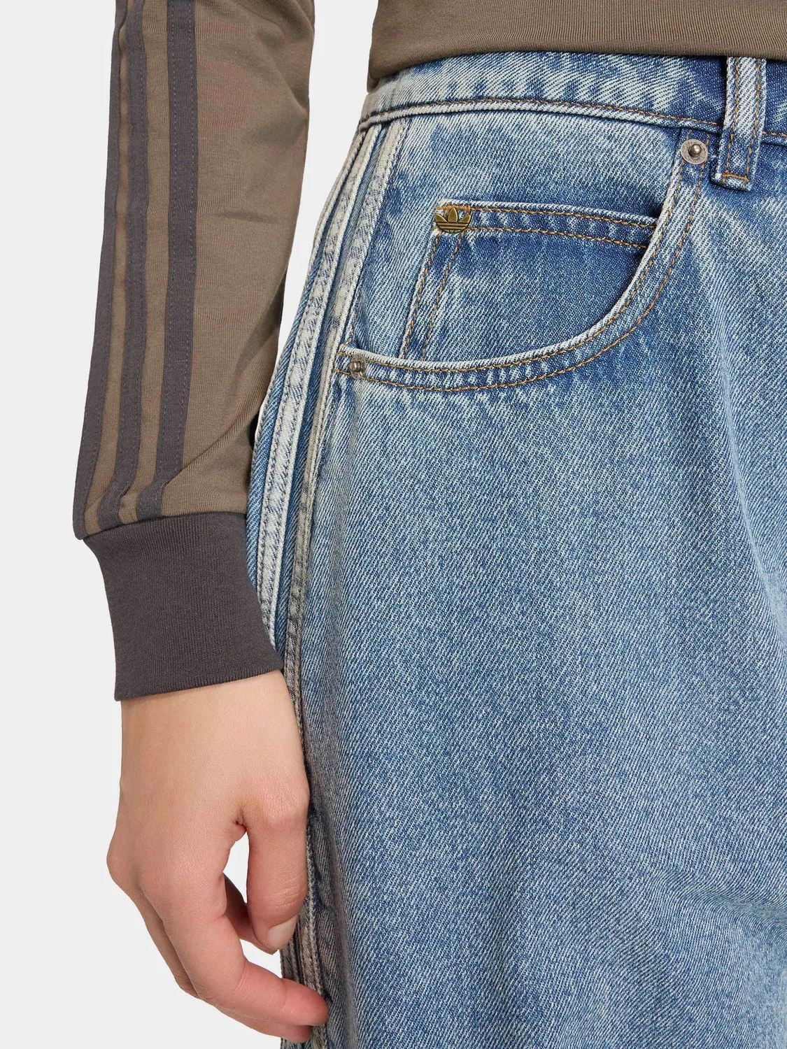 Джинсы Barrel Leg Denim adidas Originals, синие — фото 4