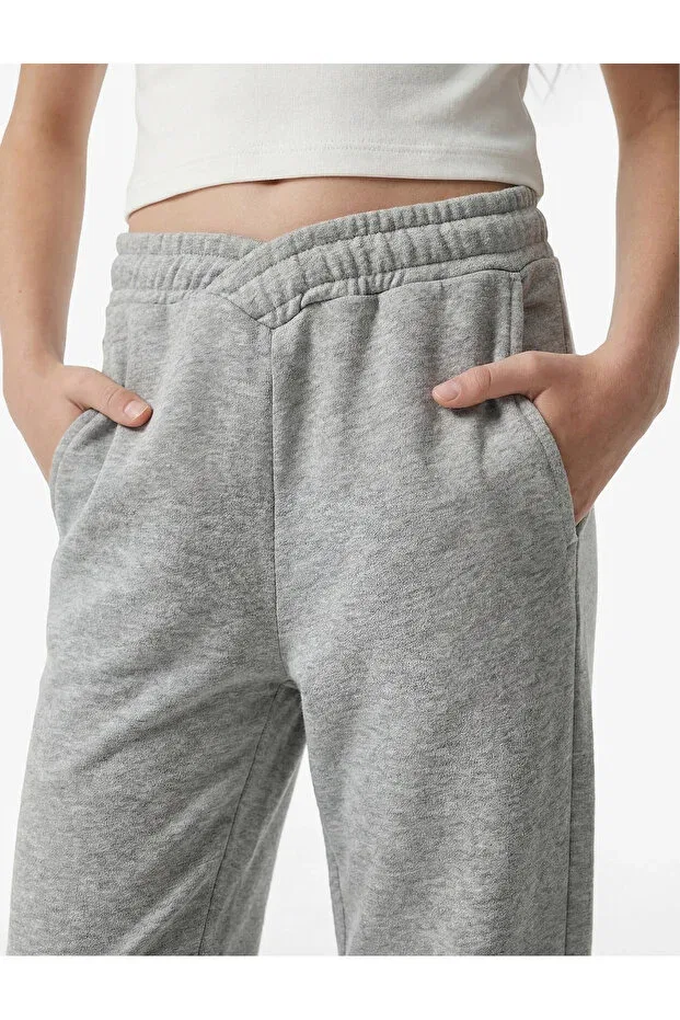 Детские спортивные штаны для девочек с эластичным поясом Koton, Gray Melange — фото 4
