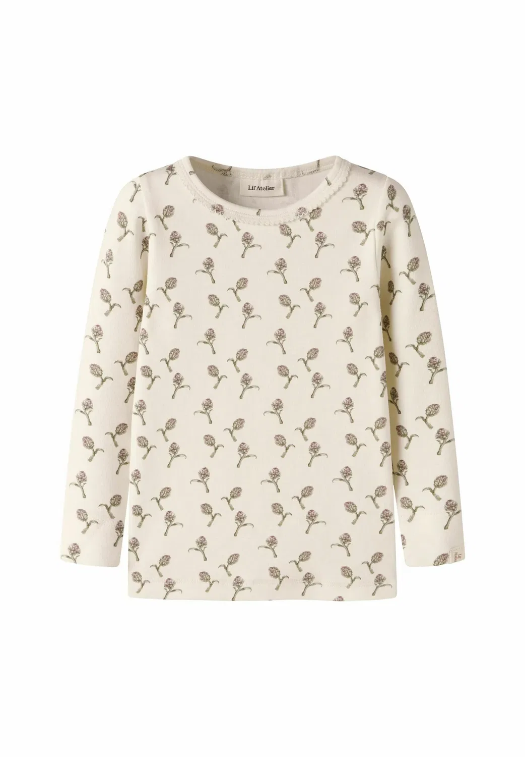 Топ приталенного кроя с длинными рукавами Lil' Atelier, Turtledove