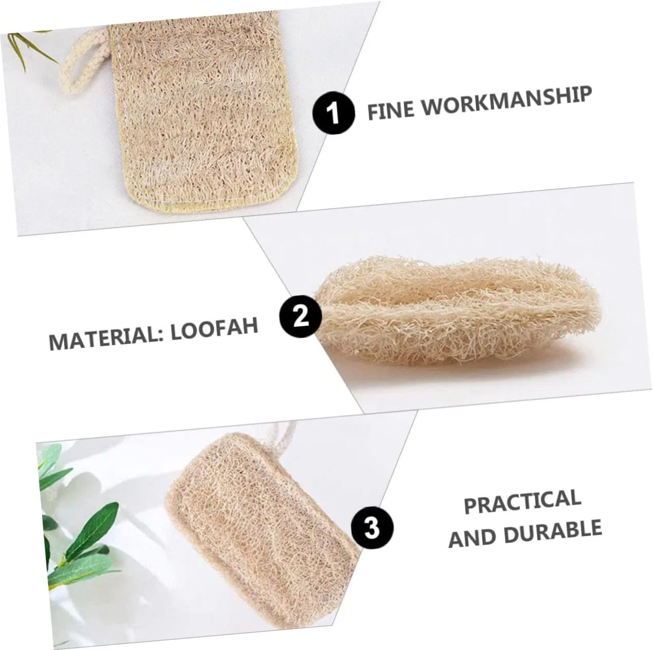 Мочалка для посуды 12 шт, Luffa, minkissy, бежевый — фото 2