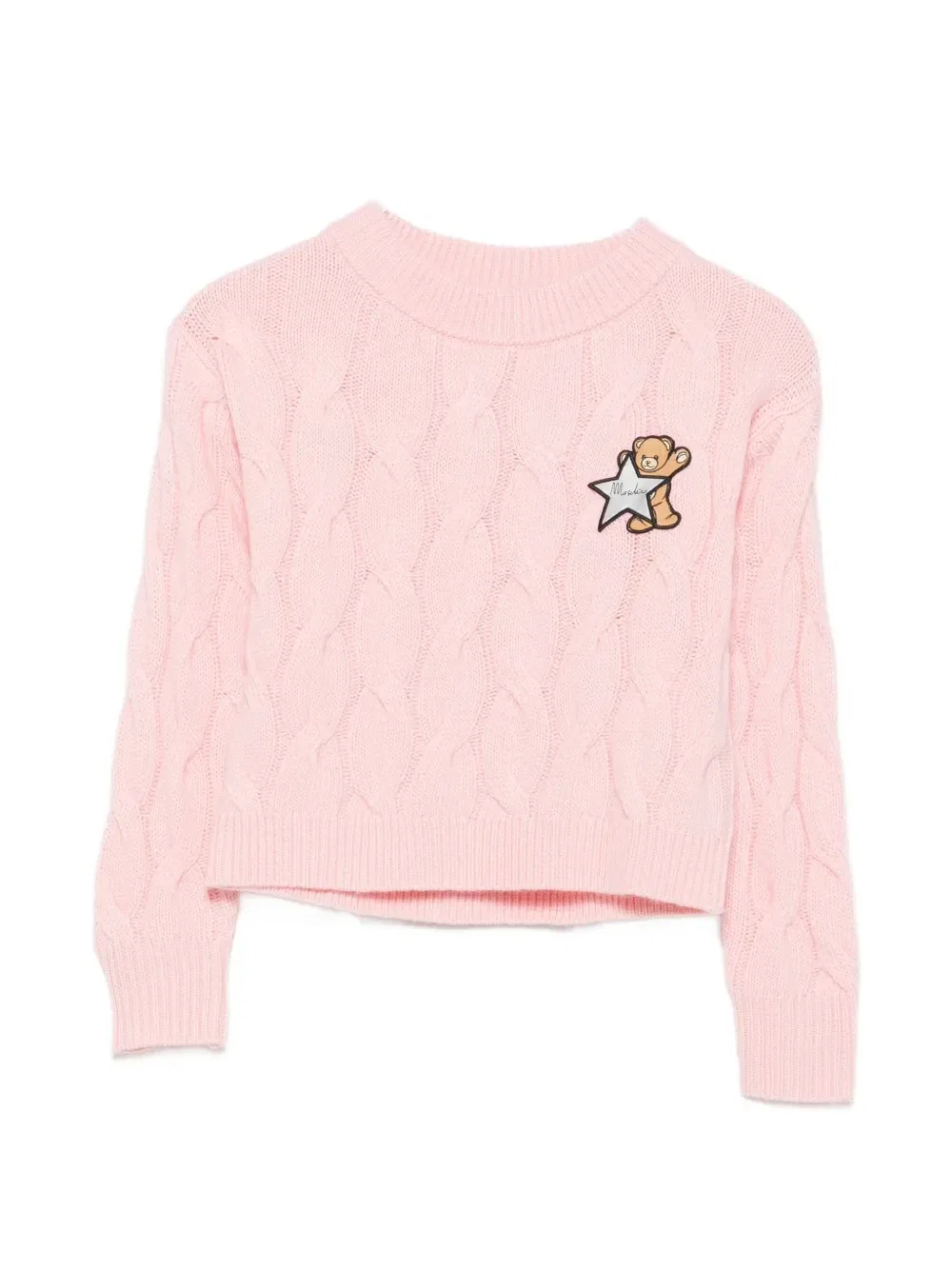 Вязаный свитер "Мишка Тедди" Moschino Kids, розовый