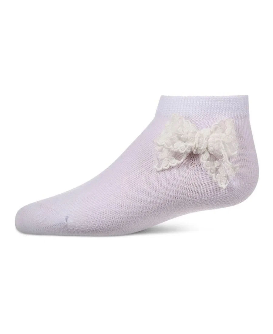 Детские носки-гольфы с кружевным бантиком MeMoi, White