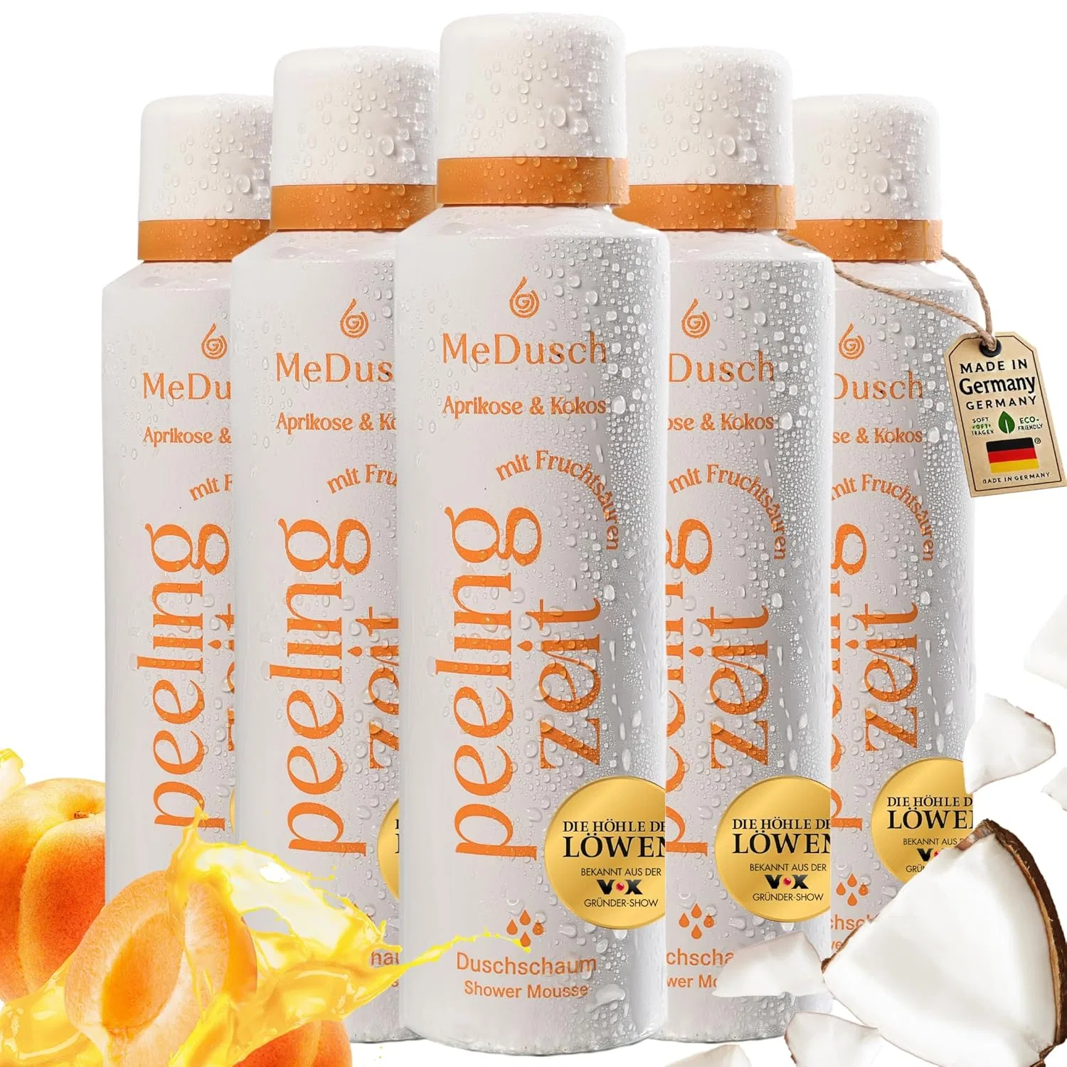 Скраб-пенка для душа MeDusch Exfoliating Time, 5 шт. по 200 мл, Абрикос и Кокос