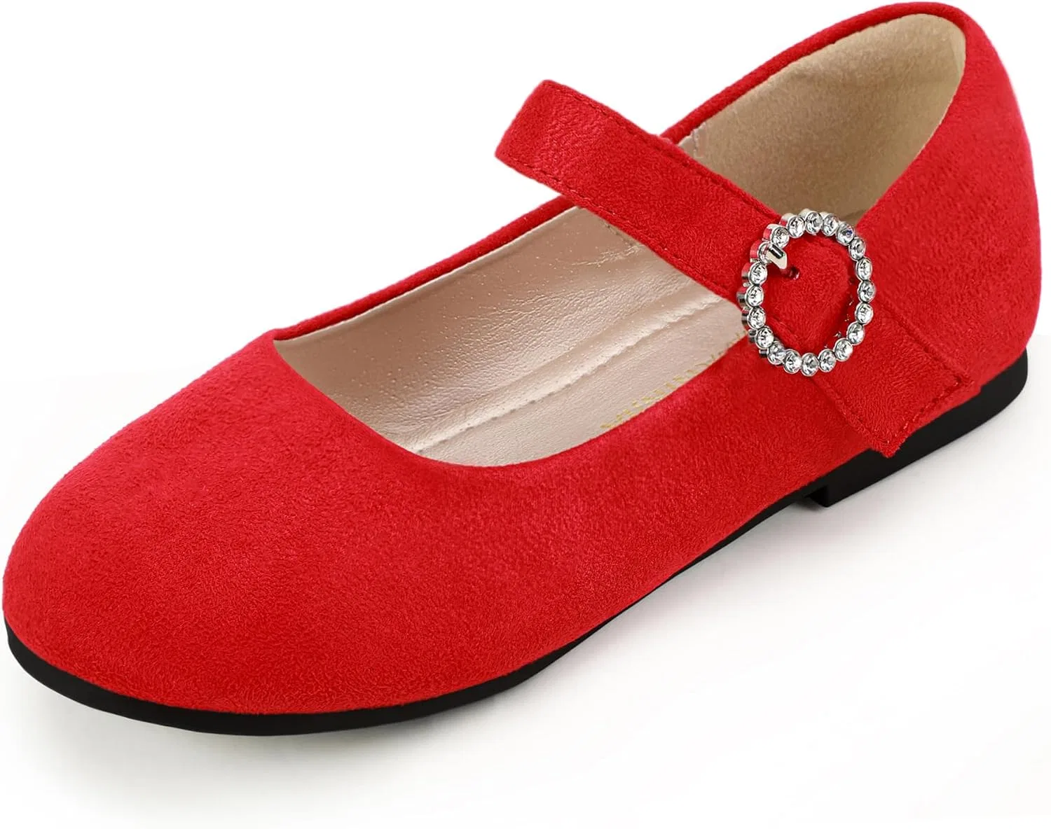 Детские туфли для девочек со стразами Mary Jane PANDANINJIA, Red Suede