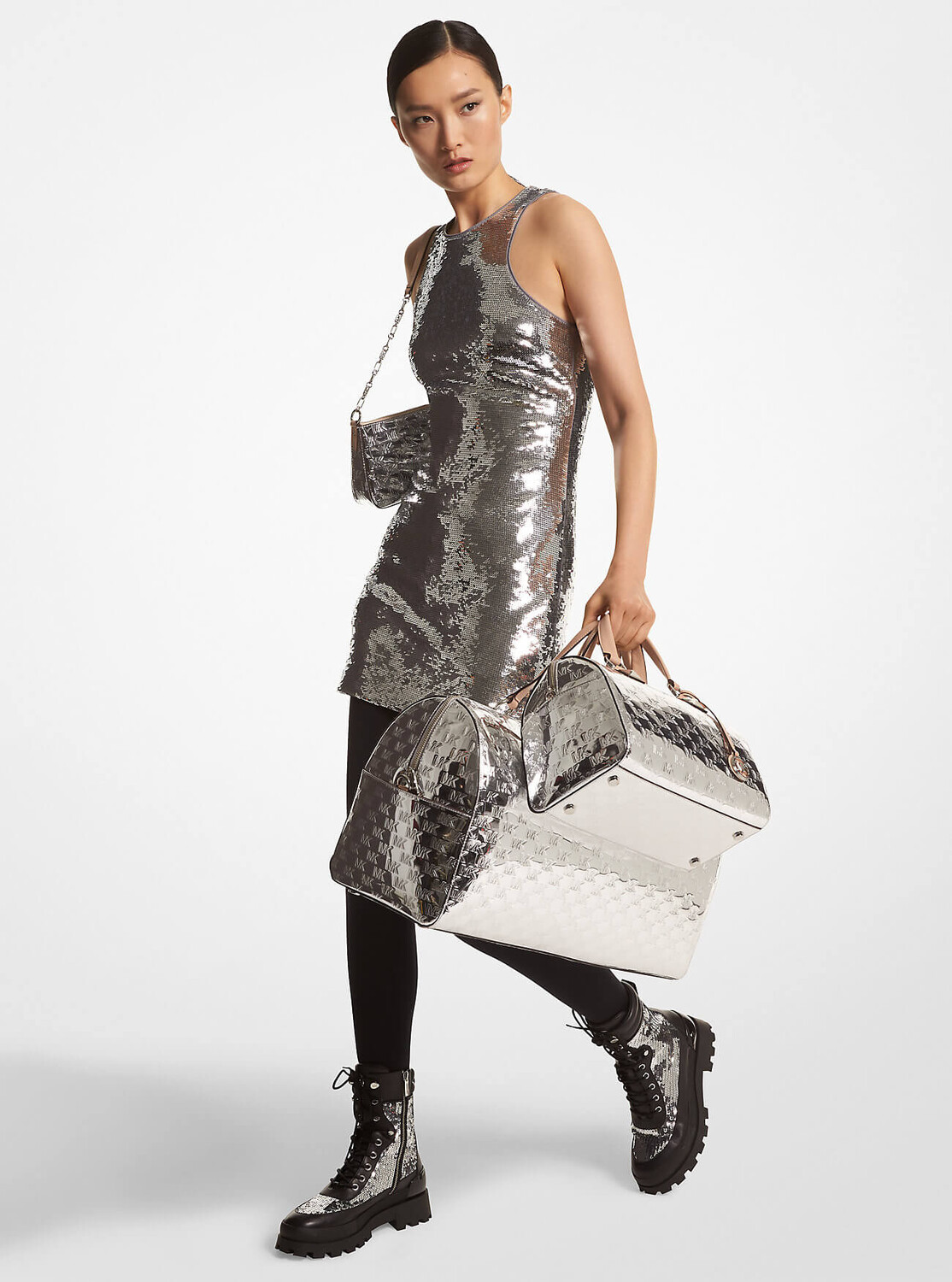 

Платье Michael Michael Kors Sequined Jersey Tank, серебряный, Серый, Платье Michael Michael Kors Sequined Jersey Tank, серебряный