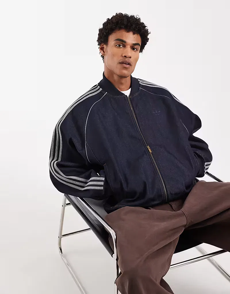 Куртка спортивная джинсовая Sst Adicolor Adidas Originals, индиго деним