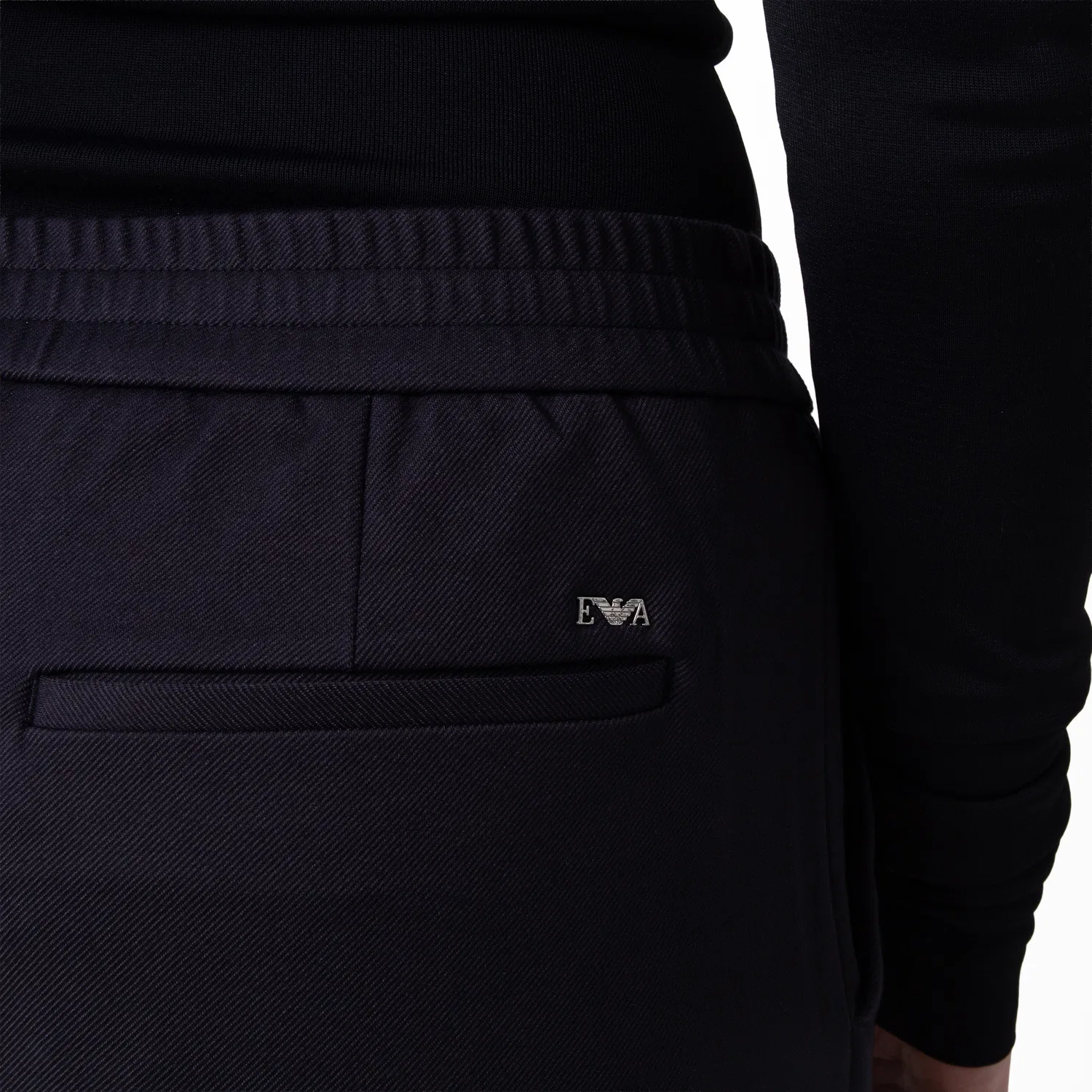 Брюки из джерси с эластичным поясом Navy Jersey Twill Elasticated Waist Trousers Emporio Armani, Navy — фото 2
