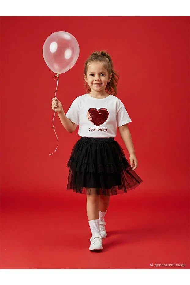 Детская футболка с принтом Hearted Civil Girls, Off White