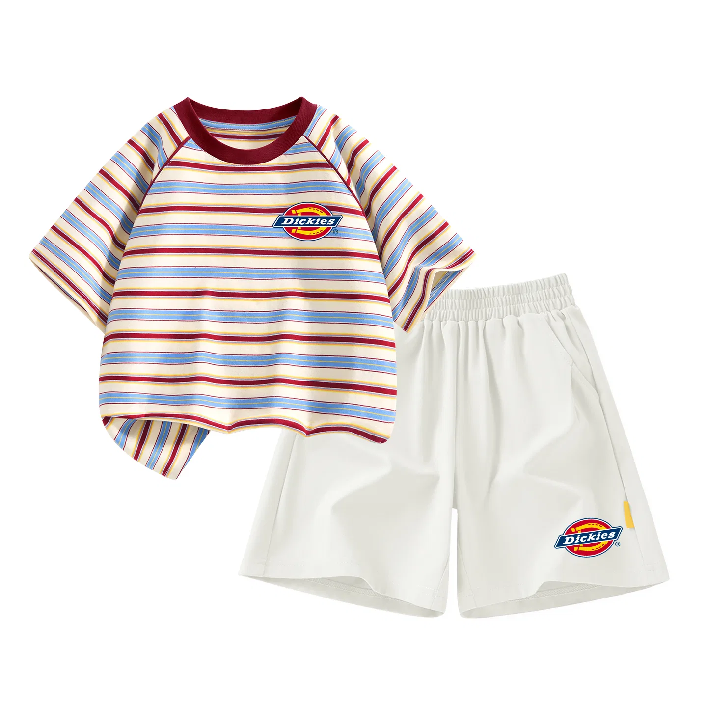 Детский спортивный комплект с принтом S Logo K Red Stripes Dickies, Mist White