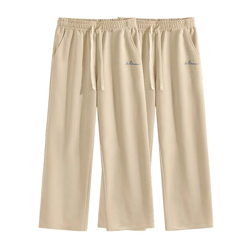 Детские брюки повседневные прямого кроя Mz Free Pen Pants Logo MINISO, Spring Fall Heavyweight 2 Pack Khaki