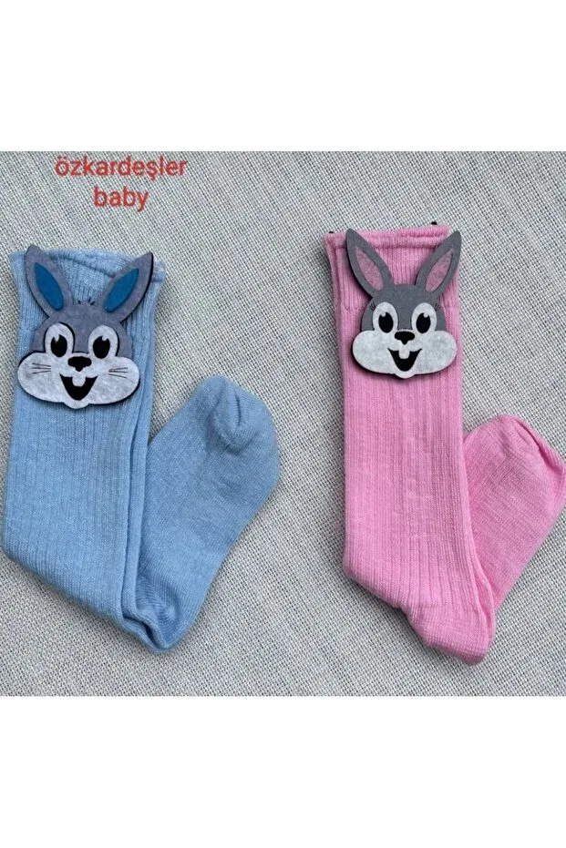 Детские носки для девочек с принтом Knee Socks Özkardeşler Baby, Blue Pink