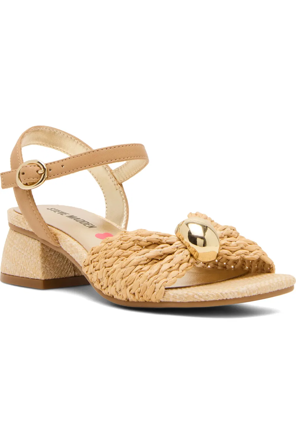 Детские сандалии с ремешком на щиколотке Jgolden Steve Madden, Natural Raffia