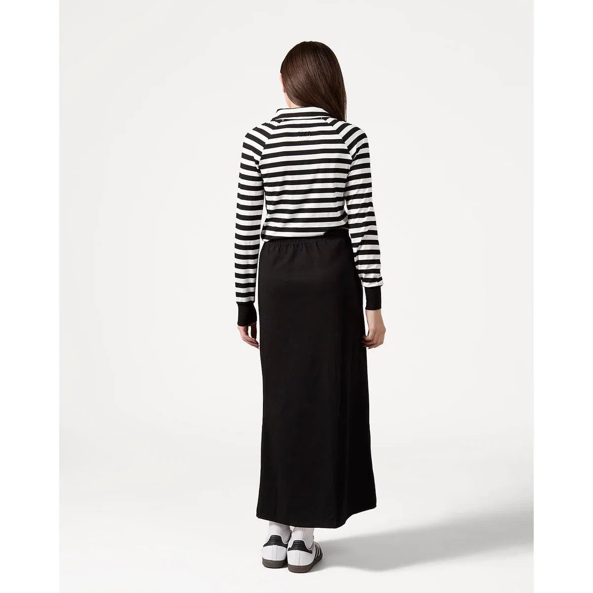 Детское платье для девочек с принтом MeMoi Girls Striped Mini-Ribbed Quarter Zip Long Sleeve T-Shirt ONLINE UNIQUE RTW MISSY, Black — фото 2