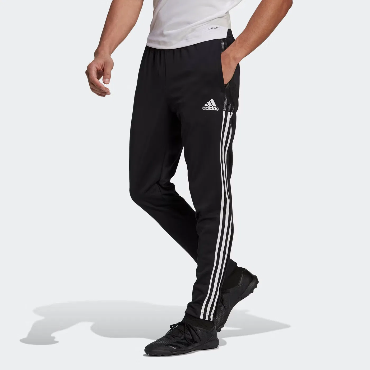 Брюки спортивные с контрастными логотипами Tiro Tk Tp Pnt Adidas, черный — фото 2