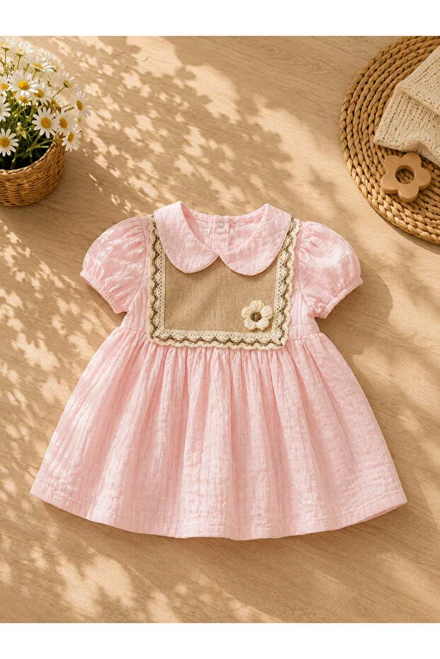 Детское платье для девочек с коротким рукавом Minicix, Pink