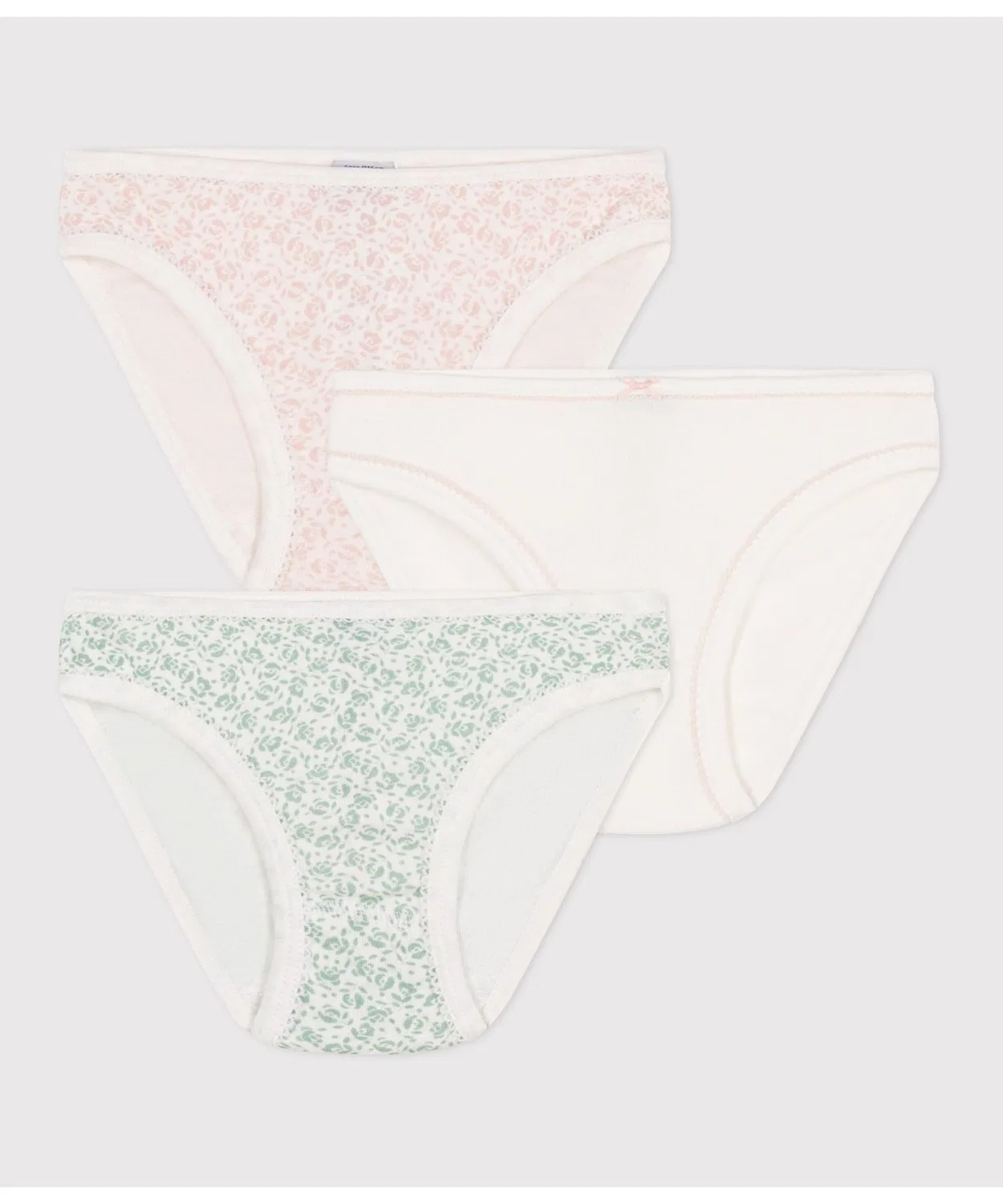 Детские трусы для девочек, 3 шт., с цветочным принтом PETIT BATEAU, Разноцветный