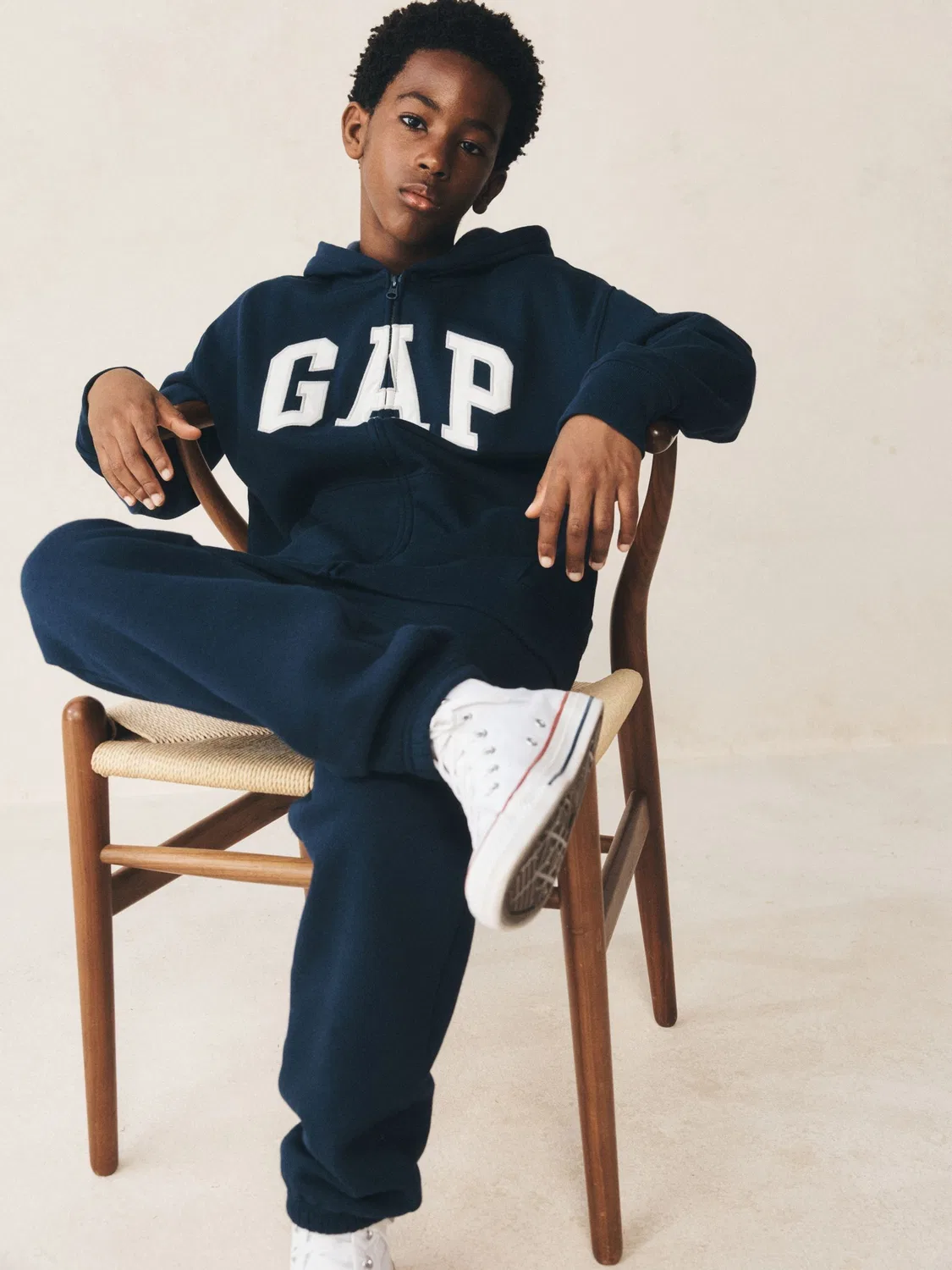 Джоггеры, хлопок, Relaxed Logo Gap, темно-синий
