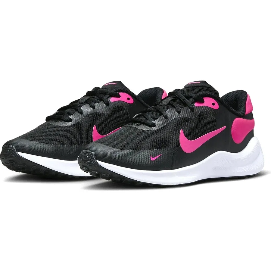 Детские кроссовки с плоской подошвой Revolution 7 GS Nike, Черный — фото 2