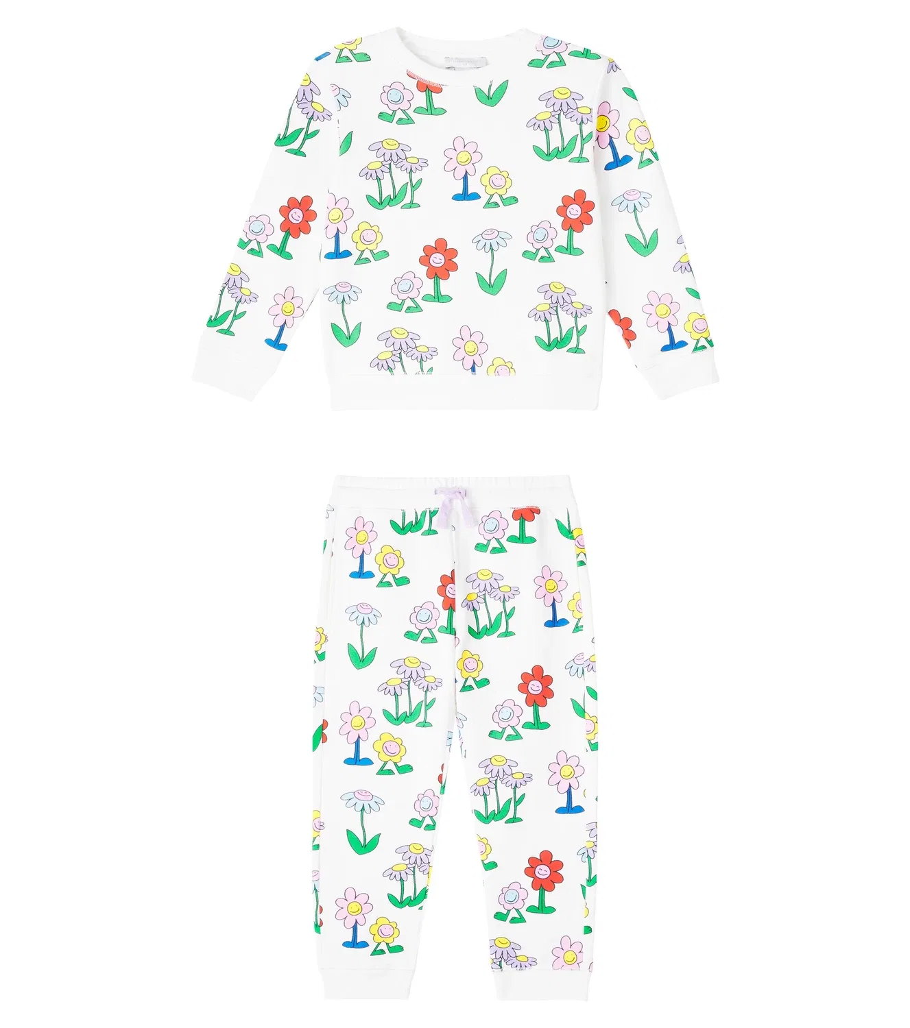 Комплект из свитшота и спортивных штанов с принтом Stella Mccartney Kids, белый