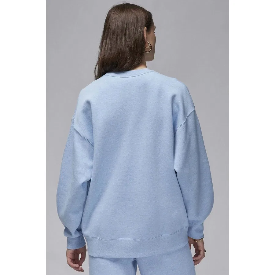Женский свитшот оверсайз из флиса с логотипом Jordan Flight Fleece Crew Nike, Светло-синий — фото 2