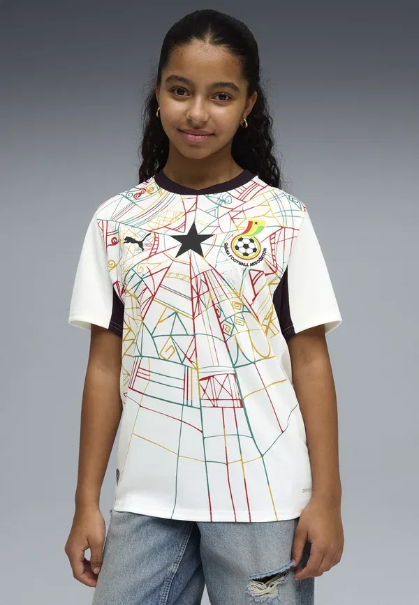 Футболка из полиэстера Ghana 2026 heimtrikot unisex Puma, white-black, белый/черный — фото 2
