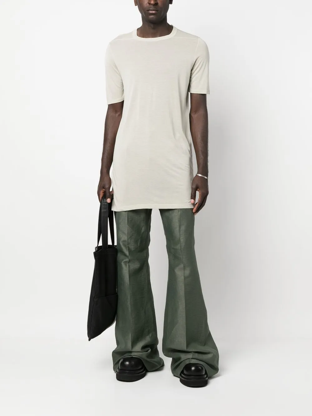 Длинная футболка с круглым вырезом Rick Owens, нейтральный — фото 2