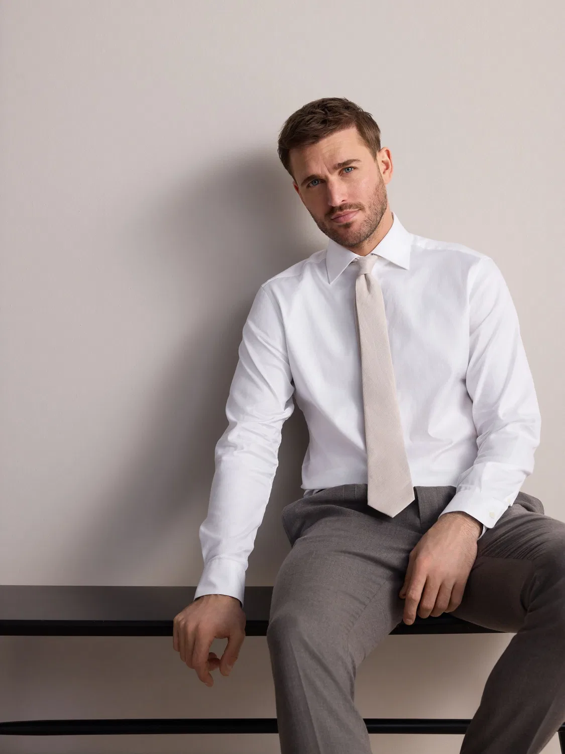 Рубашка с классическим воротником, Slim Fit, Signature Next, белый