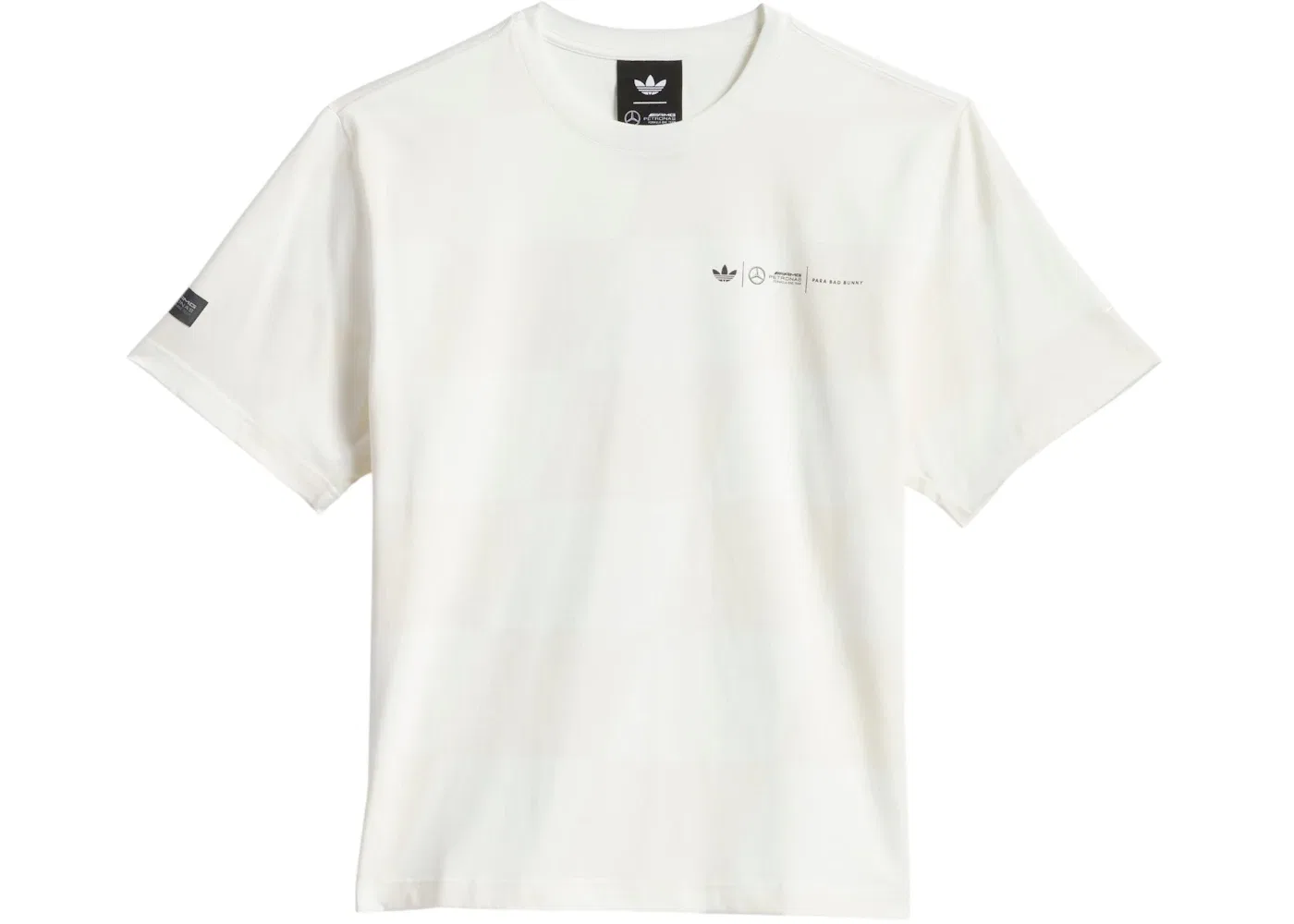 Мужская футболка с принтом Bad Bunny Mercedes AMG Petronas Formula Team Adidas, Core White Chalk White