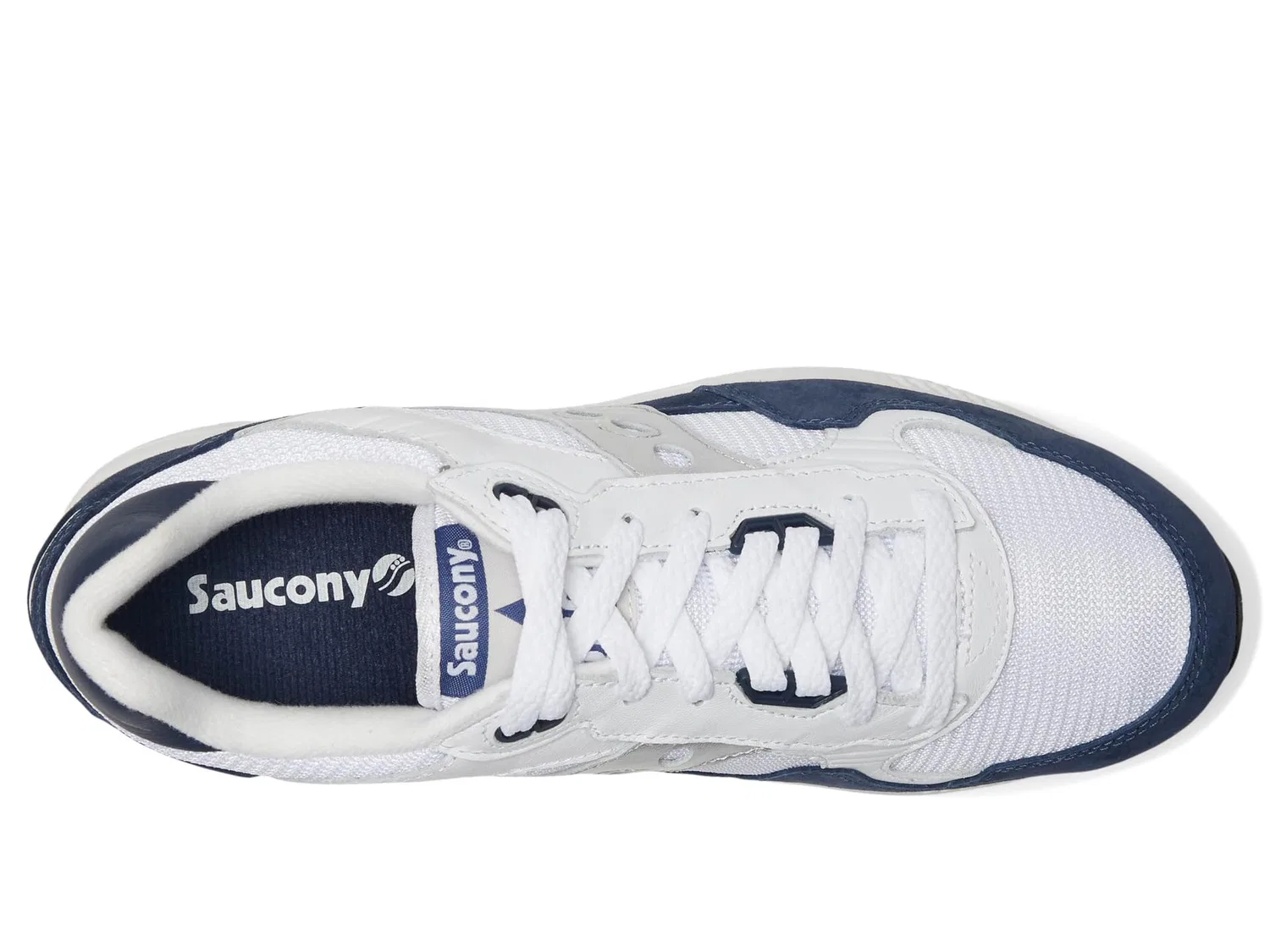 Детские беговые кроссовки Shadow 5000 Saucony, White Navy Silver — фото 2