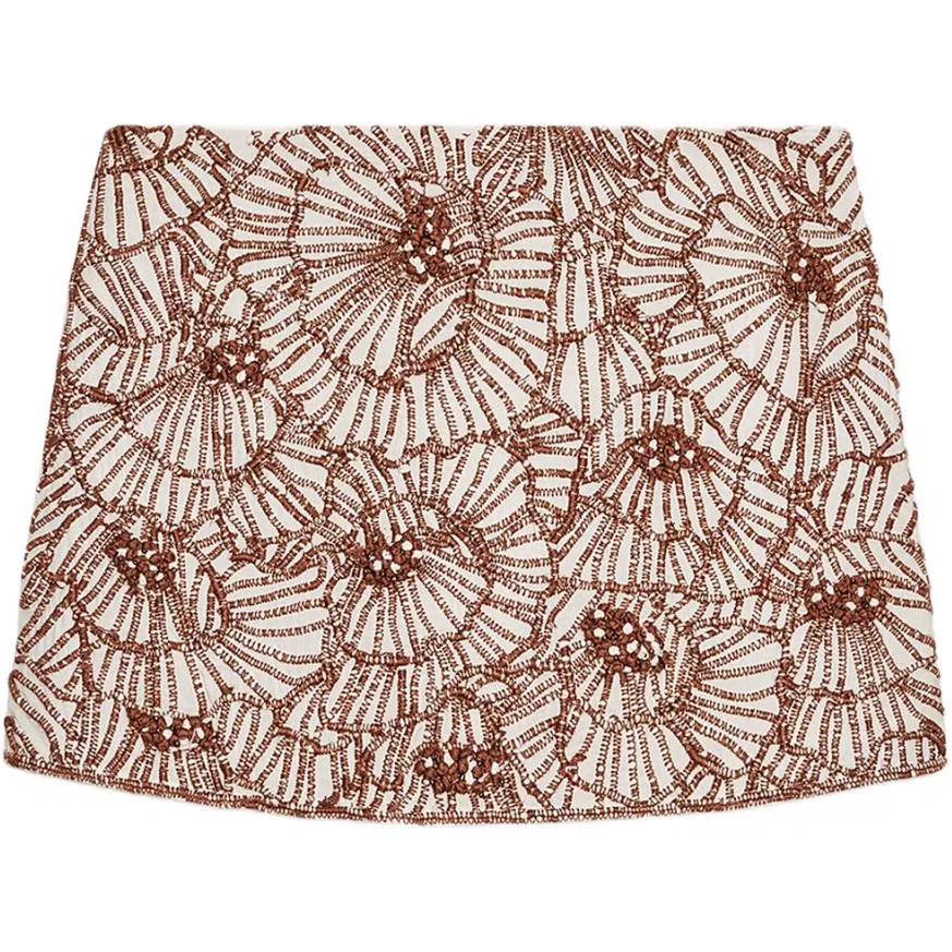 Женская юбка-шорты Casual ZARA, Nude/Brown — фото 3