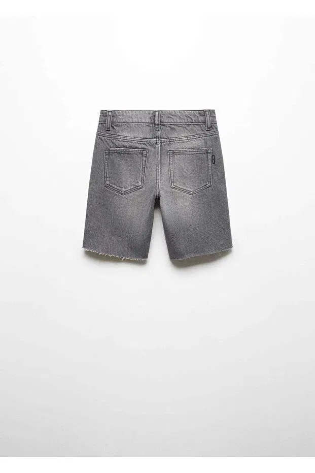 Детские шорты для мальчиков хлопковые Mango Kids, Denim Gray — фото 3