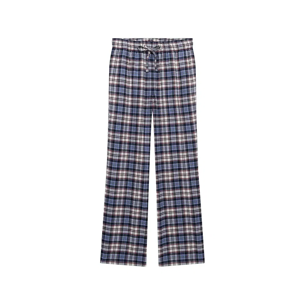 Женские брюки свободного кроя с принтом Check Elastic Superdry, Blue — фото 3