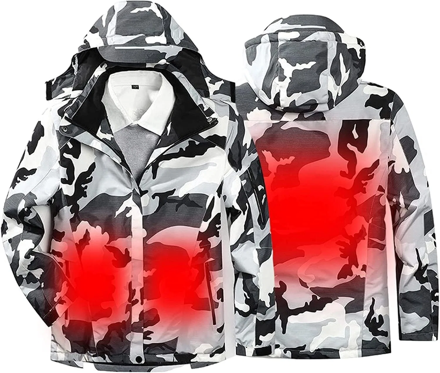 Термобелье камуфляжное черное USB Electric Heating Jacket