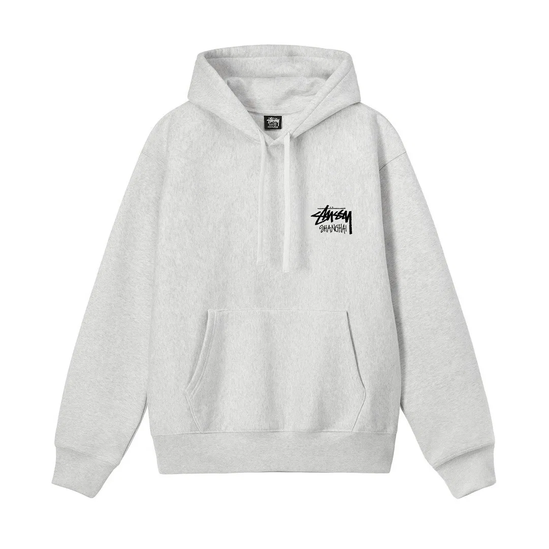 Детский худи с капюшоном Gray Stussy, Серый