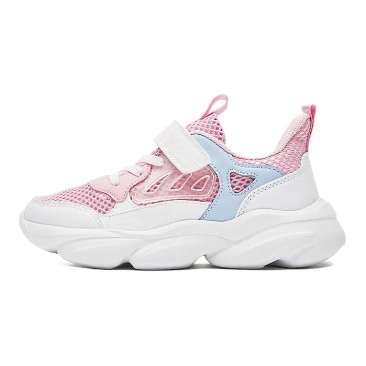 Детские кроссовки с дышащим сетчатым верхом ERKE KIDS, True White/Apricot Blossom Pink