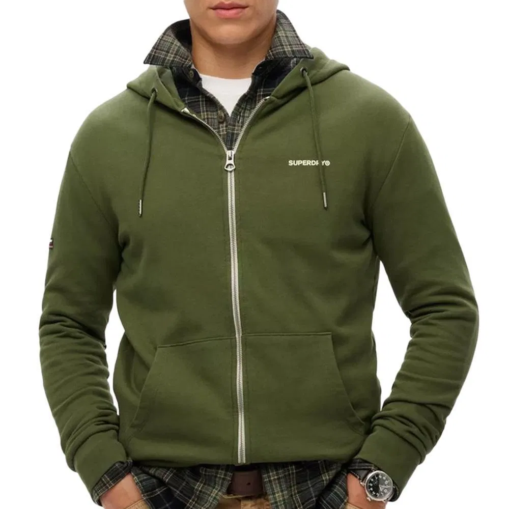 Мужское худи с капюшоном и молнией Superdry, Khaki