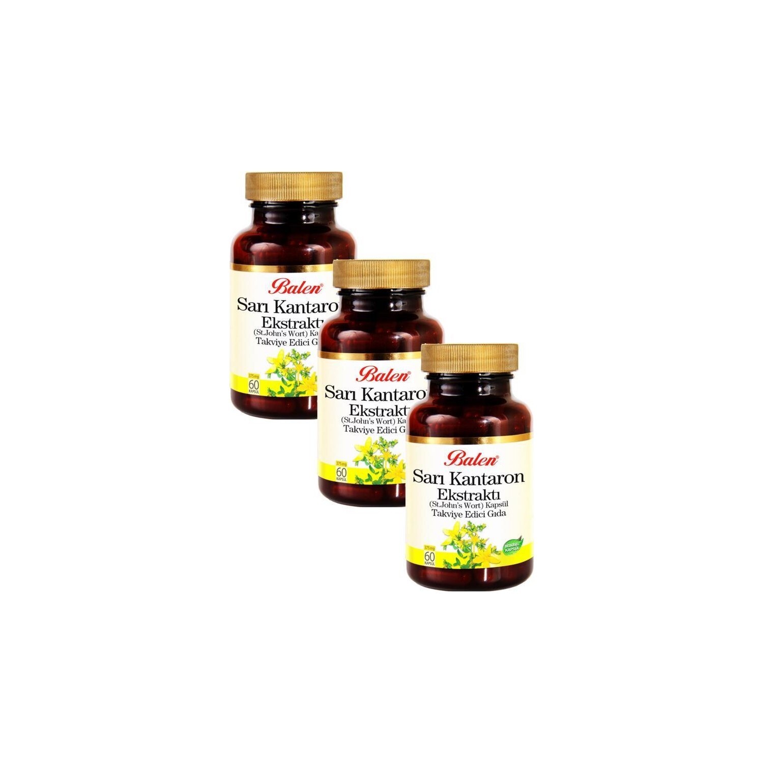 

Добавка Balen St. John's Wort 375 мг, 3 упаковки по 60 капсул