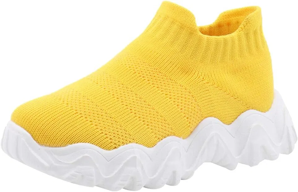 Детские кроссовки без шнуровки с вязаным верхом ANUFER, Yellow